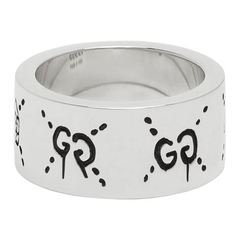 gucci rings ssense|Gucci: Silver 'GucciGhost' Ring .